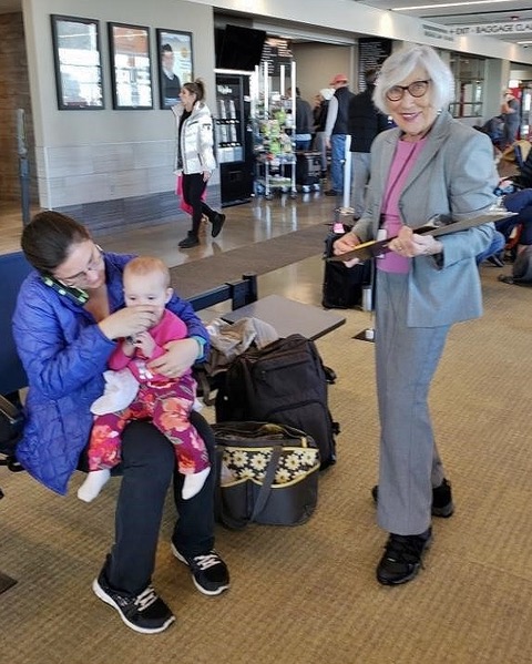 Betty grant taking surveys Friedman Memorial Airport Sun Valley Idaho